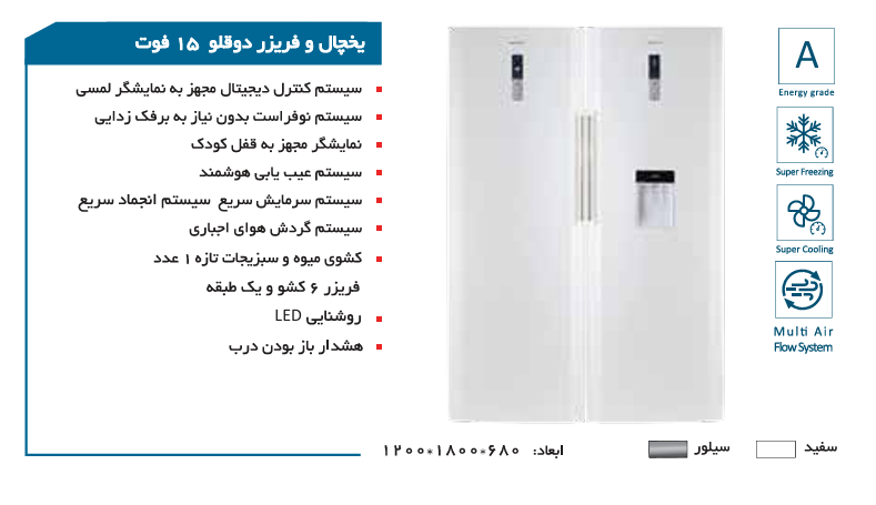 یخچال و فریزر 30 فوت امرسان مدل R15H-F15H